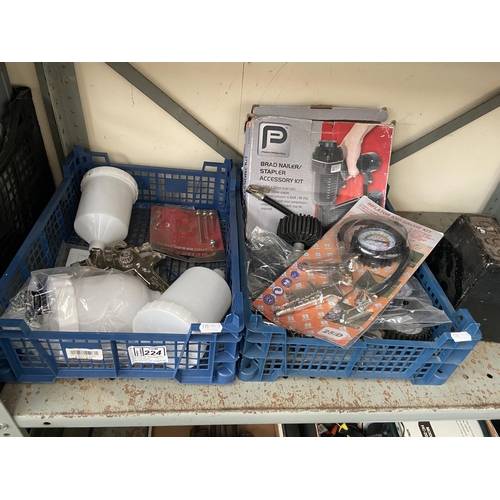 224 - 2 Boxes containing air-tools etc