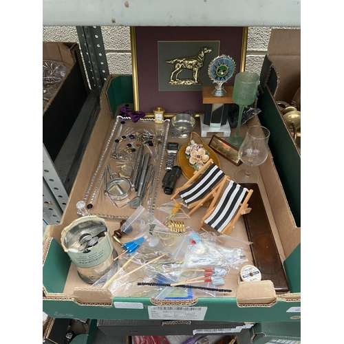 67 - Box containing pens, coins and a Seiko watch etc