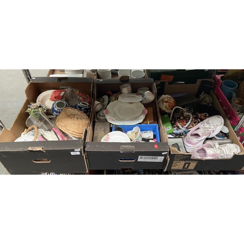 72 - 3 Boxes containing costume jewellery, China and ornaments