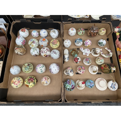 77 - 2 Boxes containing ornate collectible pomanders
