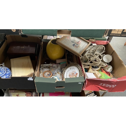 91 - 3 Boxes containing vases and costume jewellery etc