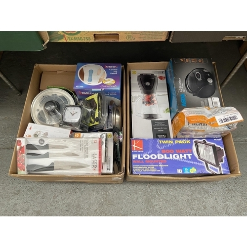 108 - 2 Boxes containing assorted new household items