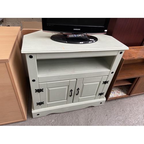 Painted pine TV unit
