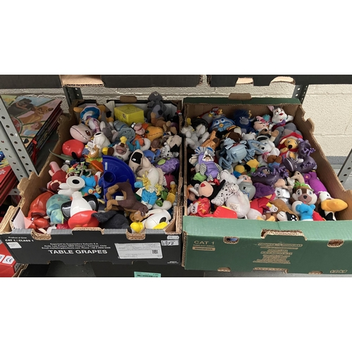 72 - 2 Boxes containing collectible McDonalds toys including Disney and Pixar