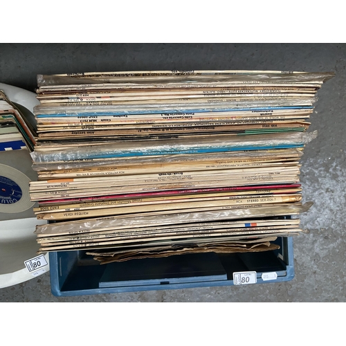 80 - 2 Boxes containing LPs and singles