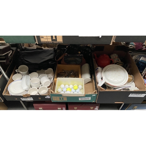 88 - 3 Boxes containing golf balls, keys and China etc