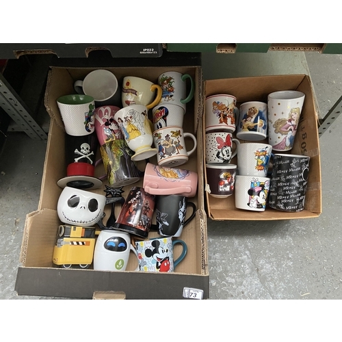 73 - 2 Boxes containing collectible Disney mugs