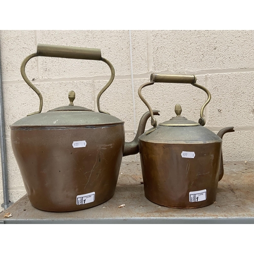 1 - 2 Vintage copper kettles