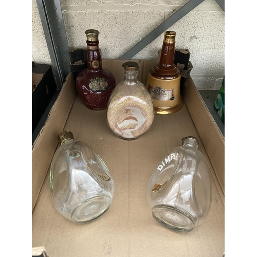 14 - Box containing empty collectible bottles