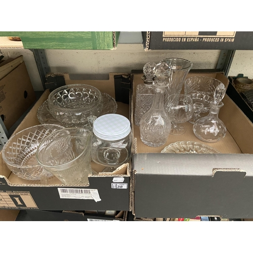 38 - 2 Boxes containing glassware