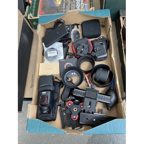 483 - Box containing cameras and accessories