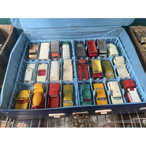 520 - Matchbox collector's case and contents