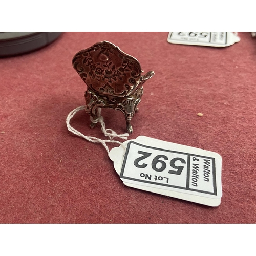 592 - Silver miniature chair