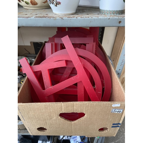 146 - Box containing plastic letters