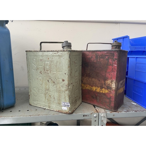 250 - 2 Vintage petrol cans