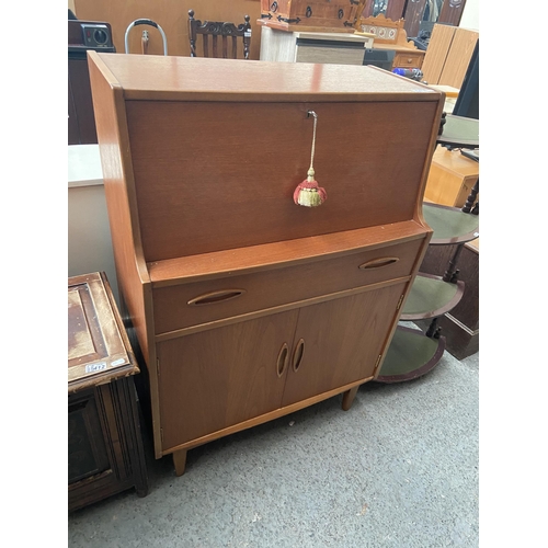 413 - Teak 70's drop down bureau