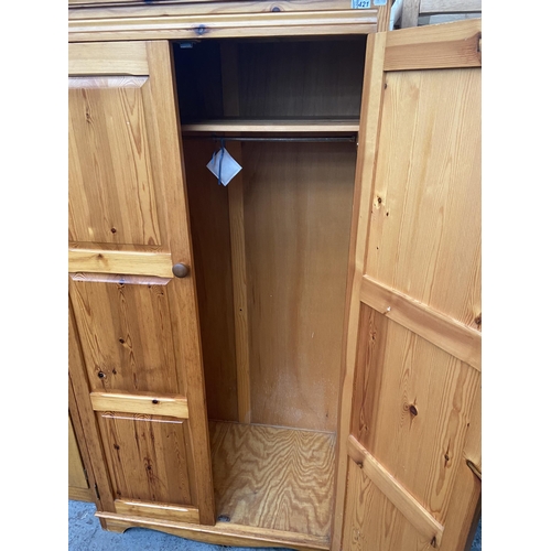 421 - Pine double wardrobe