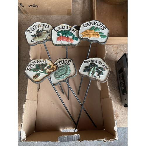 453 - 6 Cast iron garden signs