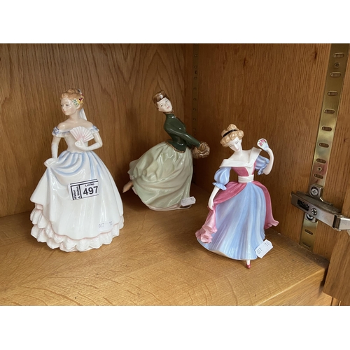 497 - 3 Royal Doulton figures