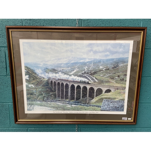 567 - Framed and glazed print of Arten Gill viaduct