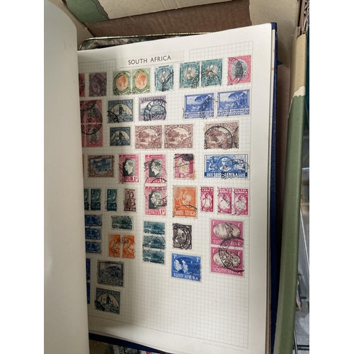 569 - Box containing stamps albums and stamps on paper