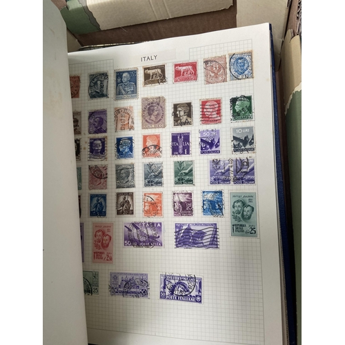 569 - Box containing stamps albums and stamps on paper