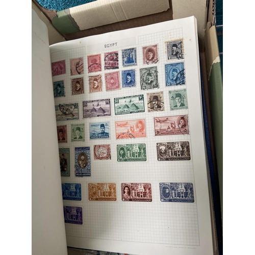 569 - Box containing stamps albums and stamps on paper