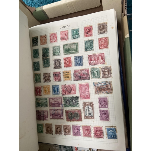 569 - Box containing stamps albums and stamps on paper