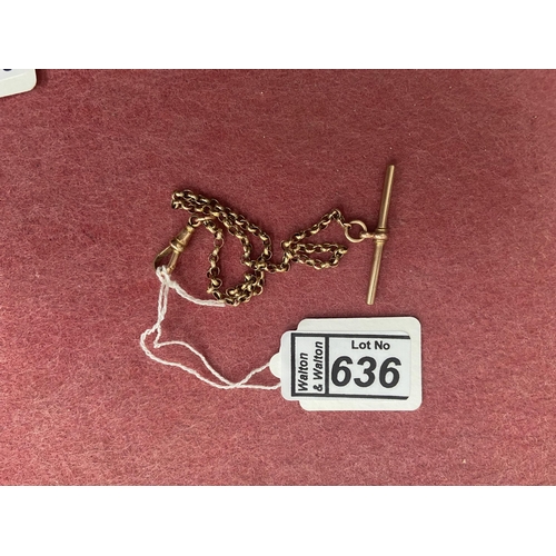 636 - 9ct Gold Albert chain 5.3g