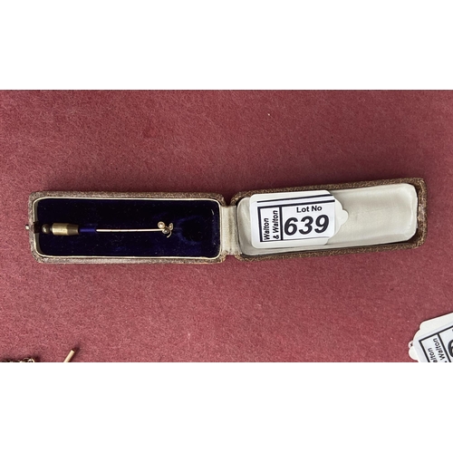 639 - 9ct Gold tie pin