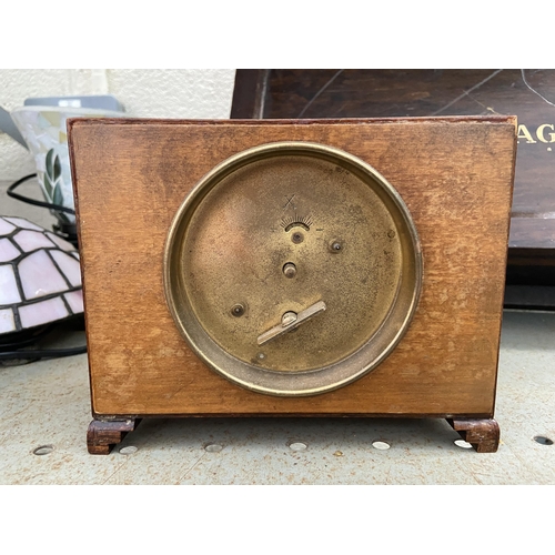 79 - Wood case mantle clock