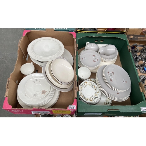 83 - 2 Boxes containing China including Royal Doulton and Wedgwood