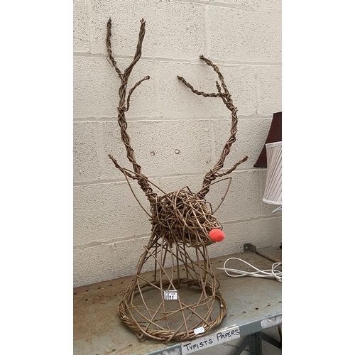 11 - Wicker reindeer head