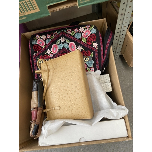 190 - Box containing handbags