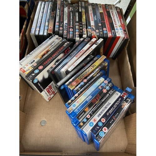 202 - Box containing DVDs and Blu-rays