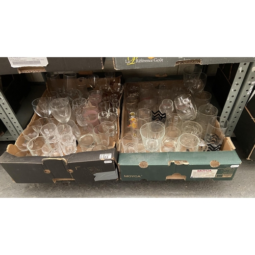 23 - 2 Boxes containing drinking glasses