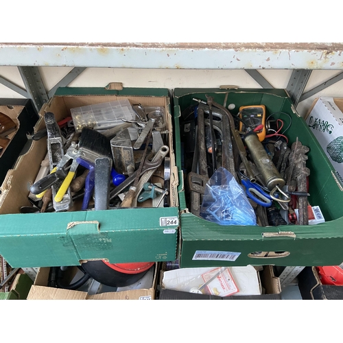 244 - 2 Boxes containing old tools etc