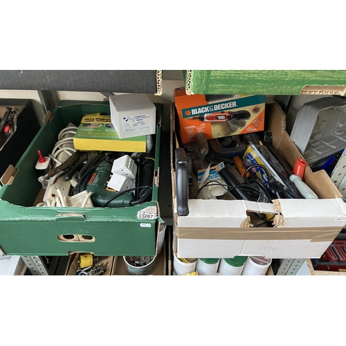 267 - 2 Boxes containing tools and power tools