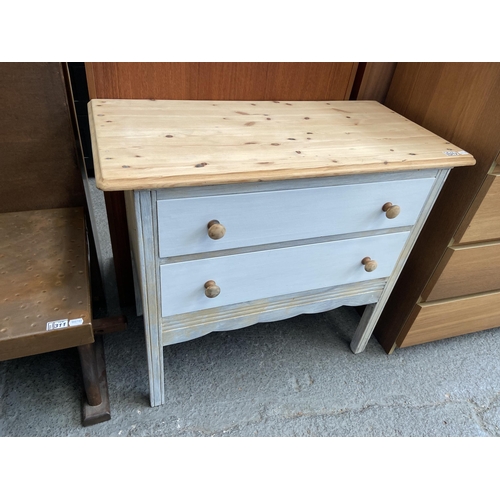 312 - 2 Drawer painted pine chest of drawers