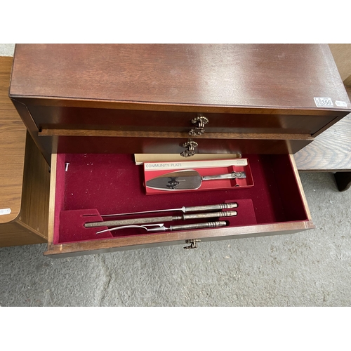 356 - Quality canteen of cutlery within a 3 drawer chest of drawers