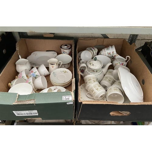 48 - 2 Boxes containing Shelley, Royal Doulton Samarra and Provencal China