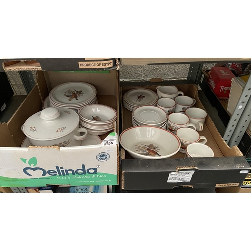 56 - 2 Boxes containing Midwinter 'Pheasant' dinnerware