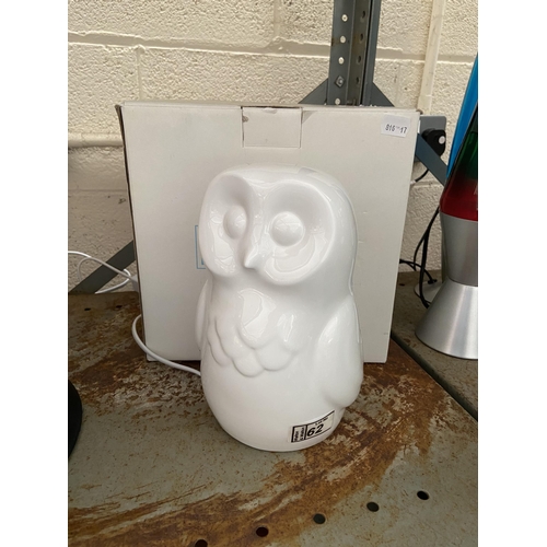 62 - Ceramic owl lamp by White Rabbit