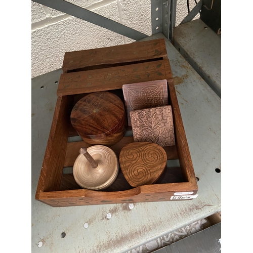 64 - Quantity of wooden trinket boxes etc