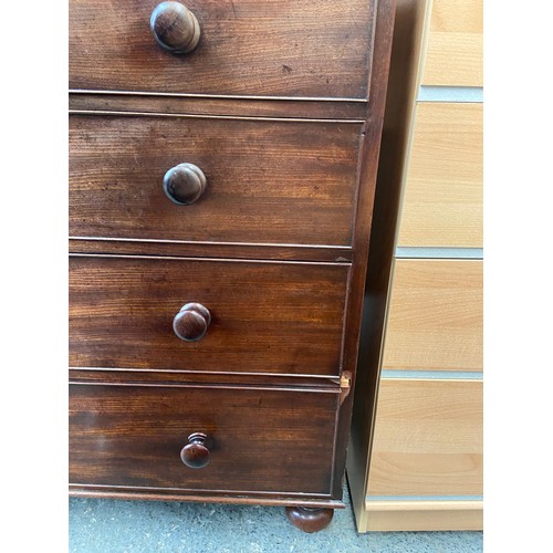 340 - Vintage 2 over 3 chest of drawers