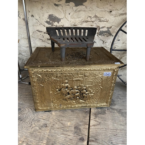 363 - Brass coal box