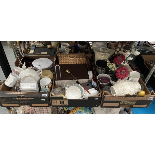 89 - 3 Boxes containing plates, jugs and vases etc