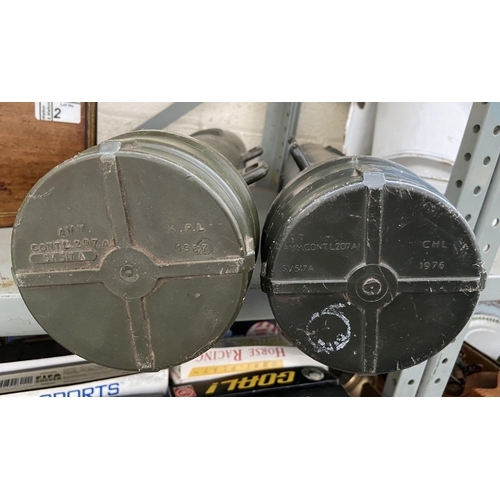 3 - Pair of military anti-tank round holders (1967 & 1976)