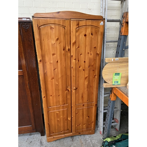 346 - Pine double wardrobe