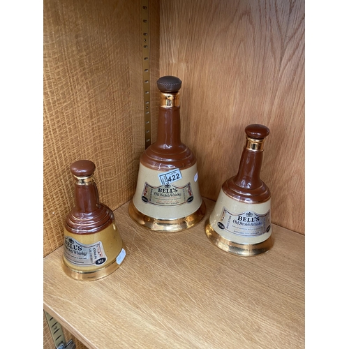 422 - 3 Bells collectible whisky bottles